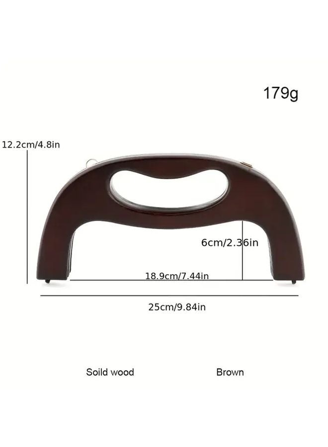 Brown Wooden Bag Purse Frame Handle For DIY Handbag Wallet Making Kit - Image 4